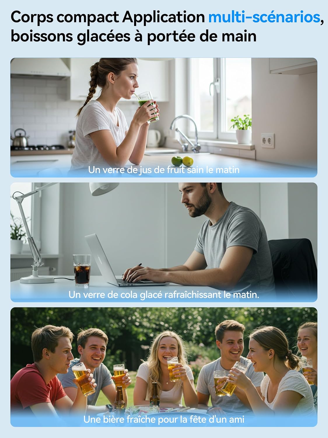 Devoko Frigo à boissons 93 L à porte en verre - Mini frigo avec lumières LED RGB et étagères ajustables pour un usage intérieur/extérieur. Le réfrigérateur parfait pour votre maison, bureau, bar ou fê