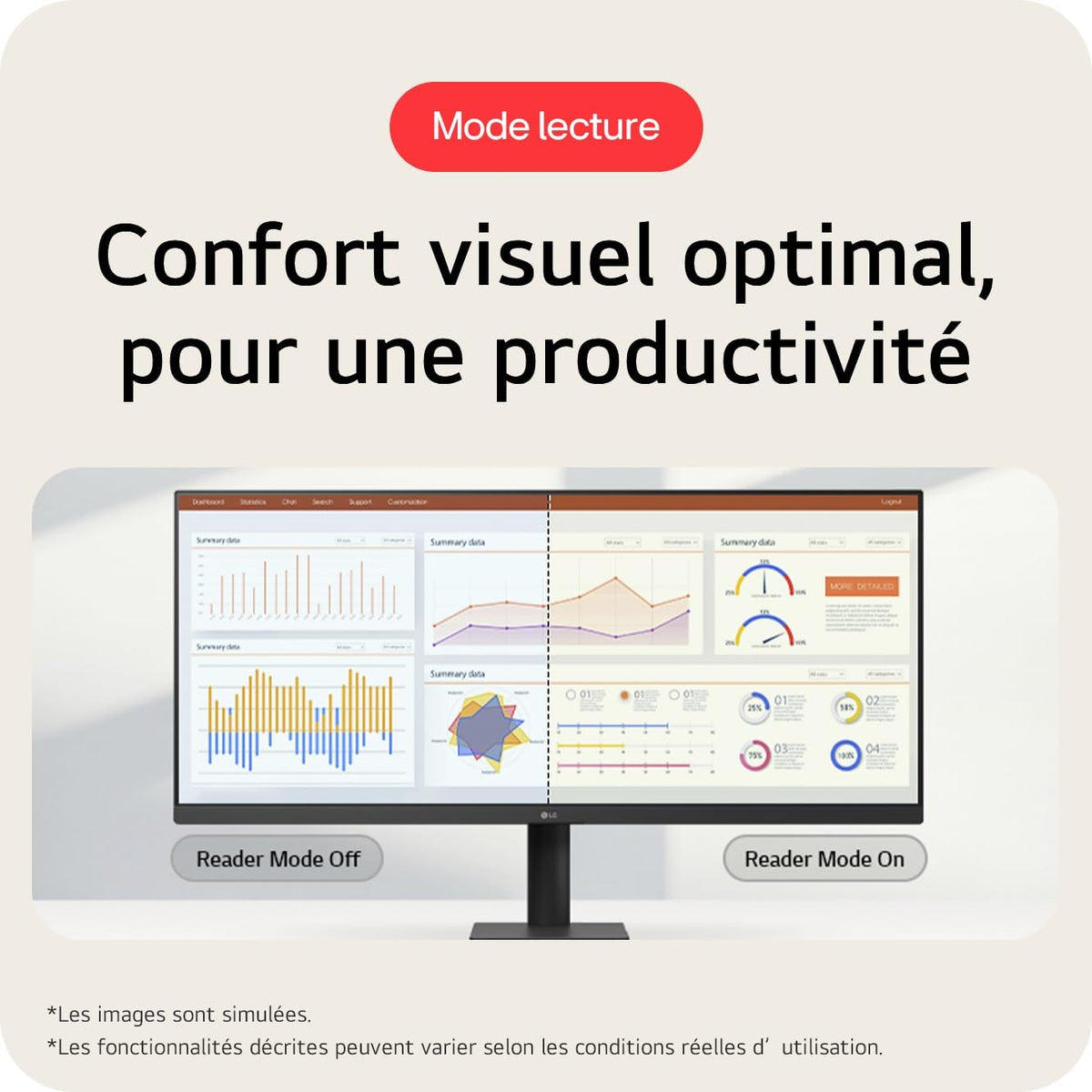 UltraWide™ 34U511A-B.AEU Ecran PC Ultra Large 34" - Dalle IPS résolution UWFHD (2560x1080), 5ms GtG 100Hz, DisplayHDR™ 400, sRGB 99% (CIE1931), inclinable, réglable en Hauteur, Mode Portrait