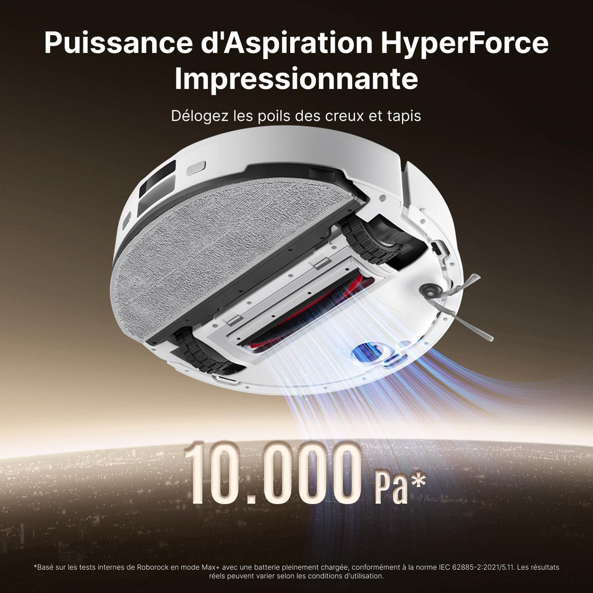 roborock Q10 X5+ Aspirateur Robot avec Station, Aspiration 10000Pa, Autovidante pour 7 semaines, Évitement Intelligent des Obstacles, Brosses Doubles Anti-Enchevêtrement, Blanc