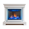 Cheminée électrique décorative 110x30x95 cm - Blanc - Style classique pour intérieur
