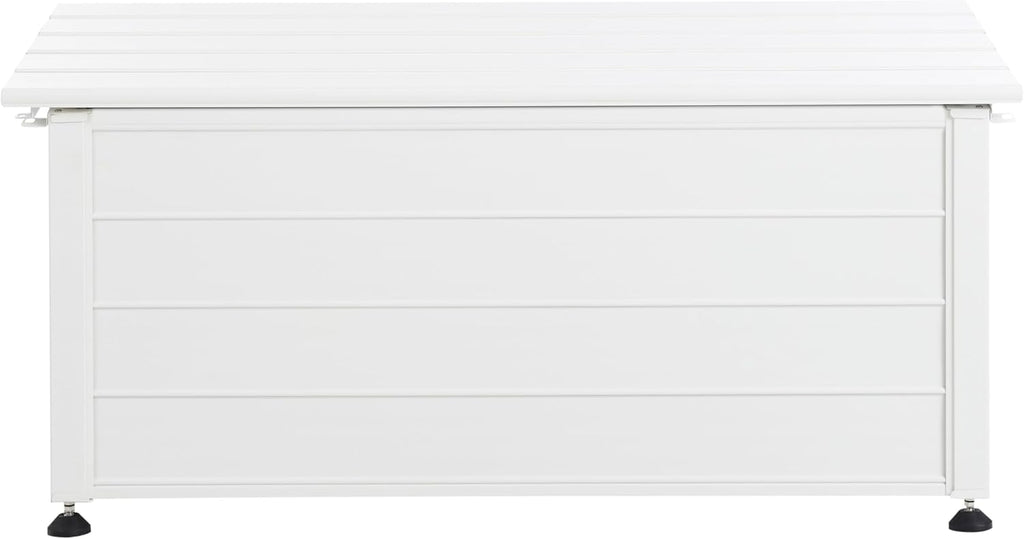 Beliani Coffre d'Extérieur de Rangement en Aluminium 113 x 50 cm Meuble de Jardin Blanc Campalto