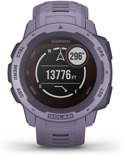 Instinct Solar - Montre GPS de plein air robuste avec chargement à l'énergie solaire - Violet (Reconditionné)