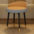 Tabouret de coiffeuse moderne orange à dossier bas avec pieds en métal – Siège fixe élégant, idéal pour la décoration de chambre à coucher et de salon, mobilier chic pour la maison