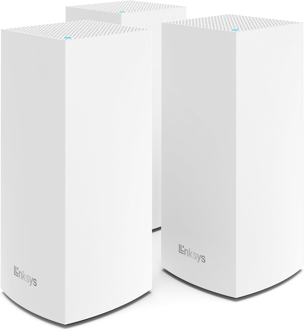 Linksys Système WiFi 6 Mesh triple bande Velop MX12600 (AX4200) (routeur WLAN, jusqu'à 830 m2, pour plus de 120 appareils, pack de 3, blanc)