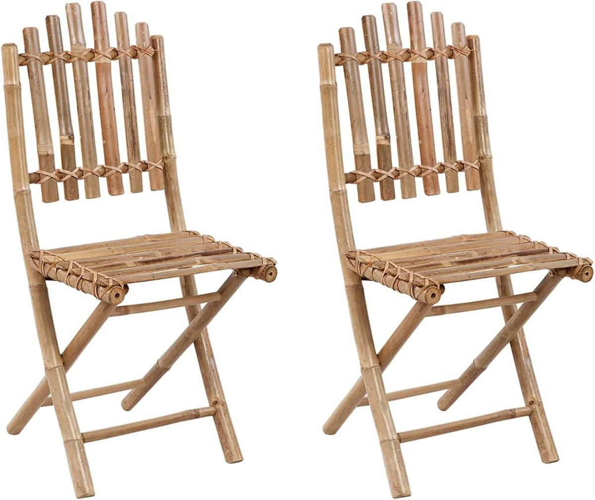 Chenshu Chaise Jardin Exterieur Chaise Exterieur Chaise de Jardin Chaises de Table de Jardin Chaises Pliables de Jardin 2 pcs avec Coussins Bambou LG