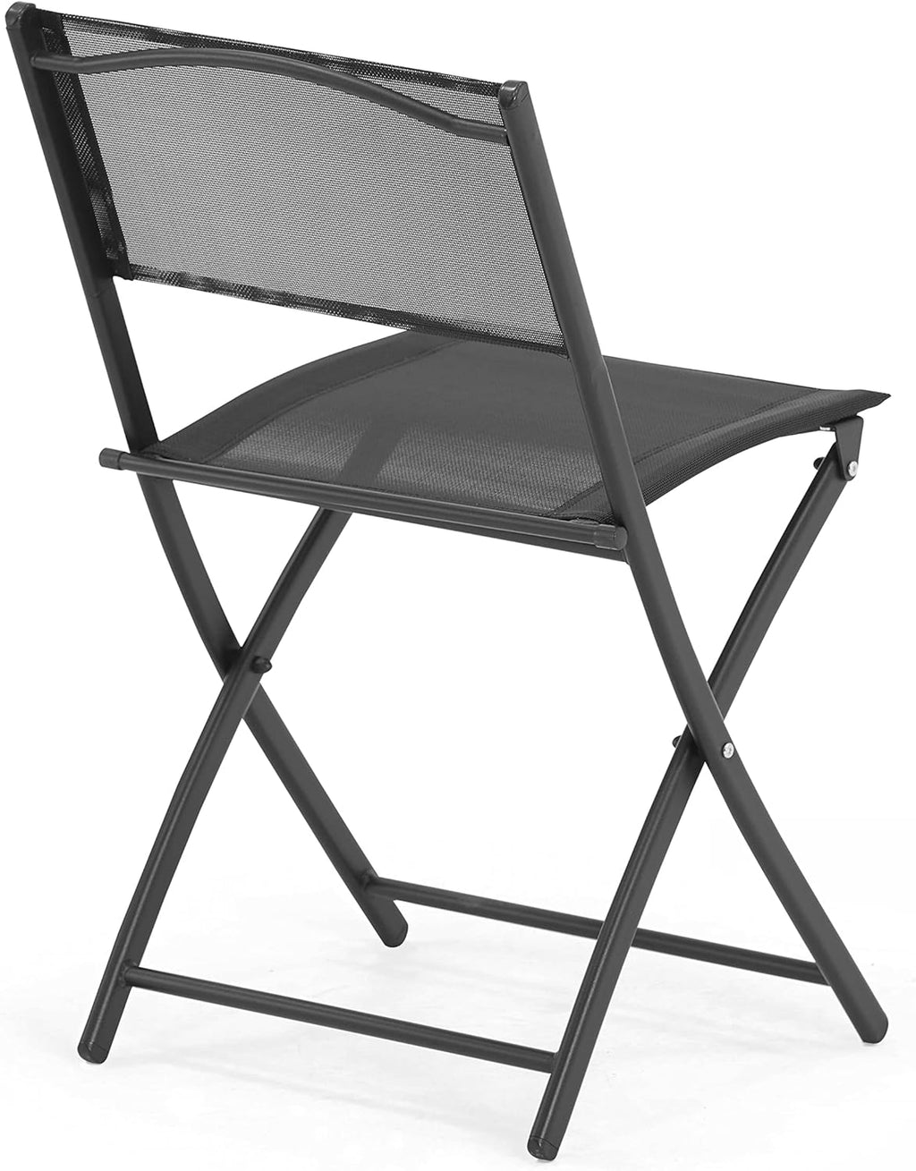 Oviala Table de Jardin et 4 chaises Pliantes en Acier et Verre Noir