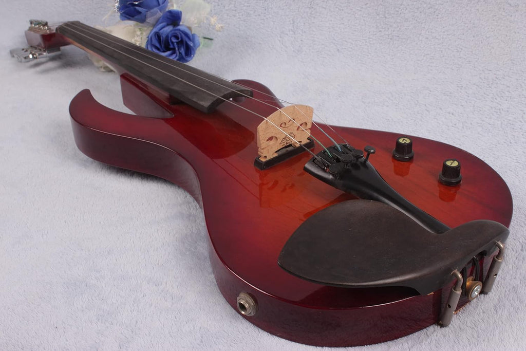 Yinfente Violon électrique 4/4 métallique en forme de violon professionnel en bois massif