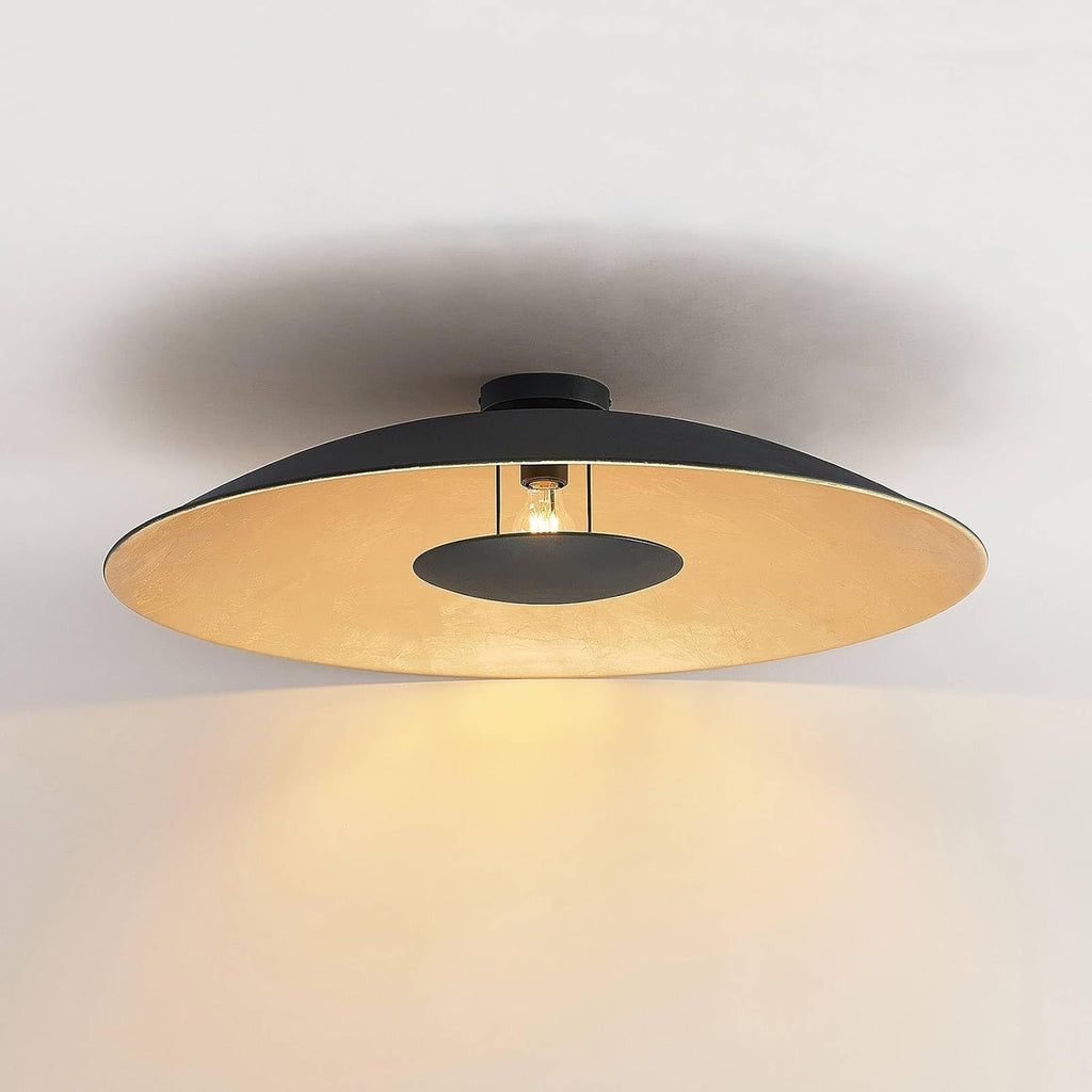 Lindby Plafonnier Narisara à intensité variable Moderne en Noir Métal e. a. pour Salon et Salle manger 1 lampe,à E27 , Luminaire Lampe Plafond Eclerage Eclairage Interieur