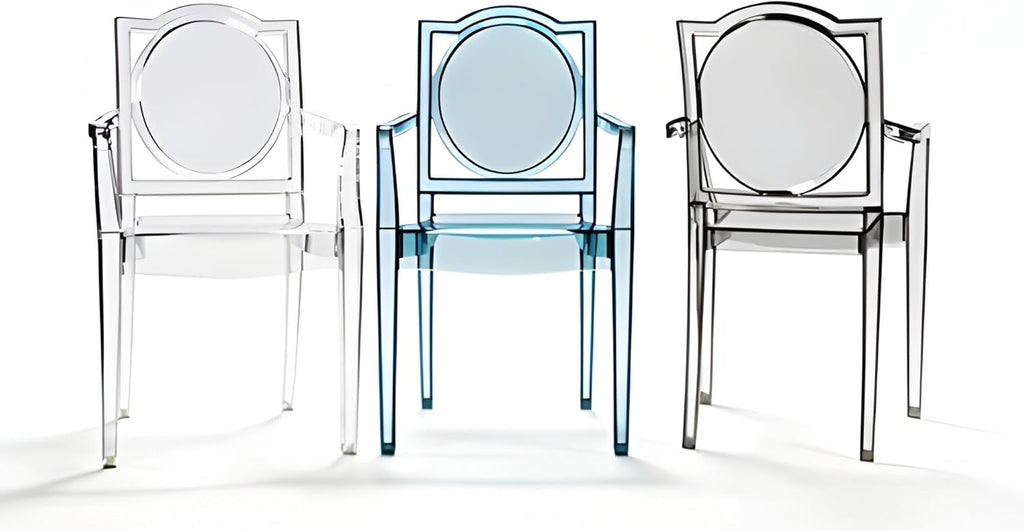 La16 Chaise FANTÔME Transparente avec ACCOUDOIRS en Polycarbonate - Lot de 4 fauteuils - Neutre