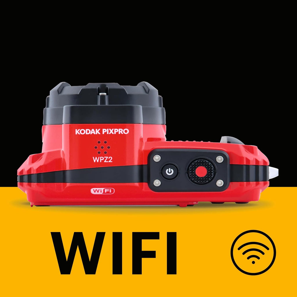 KODAK Pixpro WPZ2 - Appareil Photo Numérique Compact 16M Pixels, étanche à 15m, Anti-Choc, Video 720p, Ecran LCD 2,7 - Batterie Li-ion, Rouge