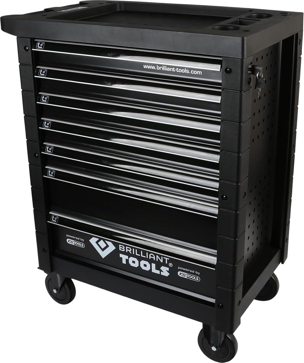 BRILLIANT TOOLS BT152900 Chariot d'atelier avec 7 tiroirs, vide Powered by KS TOOLS