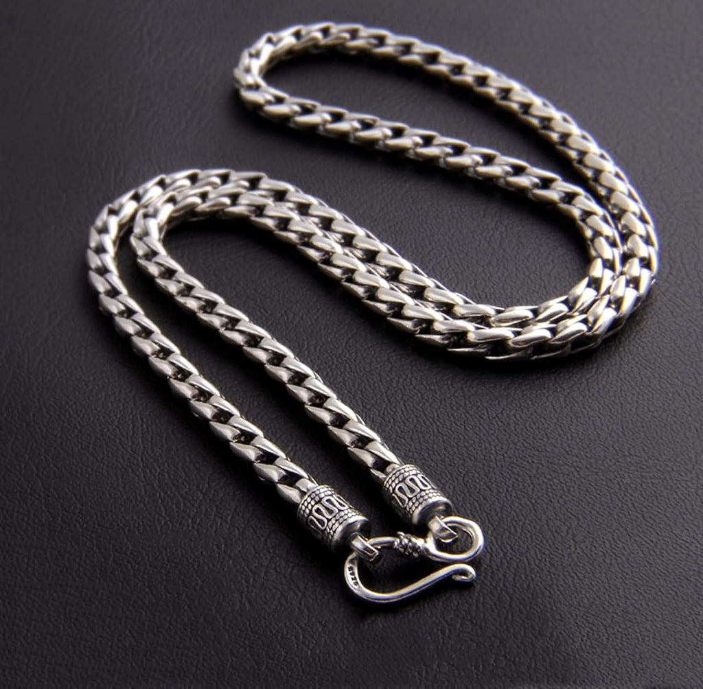 AmDxD Bijoux Collier Argent Homme 925 Spiga Collier Chaîne 4.6mm Colliers Vintage