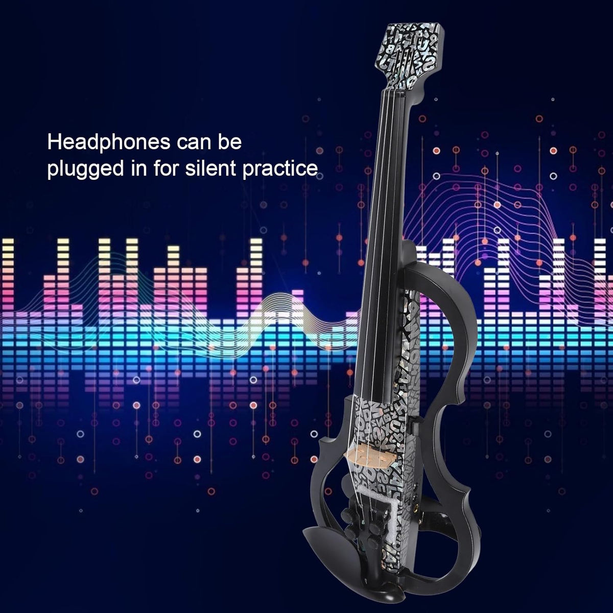 Eujgoov Violon électrique en Fibre de Carbone Vidule Silencieuse Professionnelle avec Ramassage