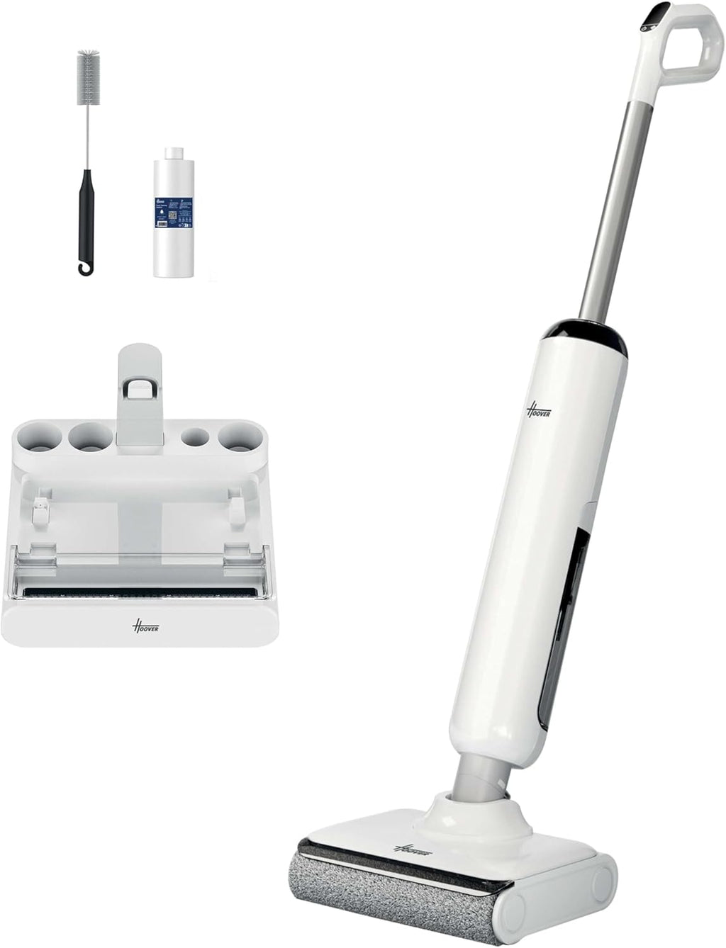 Hoover HW400 Aspirateur Laveur, sans Fil, Eau et Poussières, 180° à Plat, 50Min Autonomie, Techologie Anti-emmêlement, Auto-Nettoyage 70°C et Séchage 30Min, Nettoyage Triple Bord, 17000 Pa