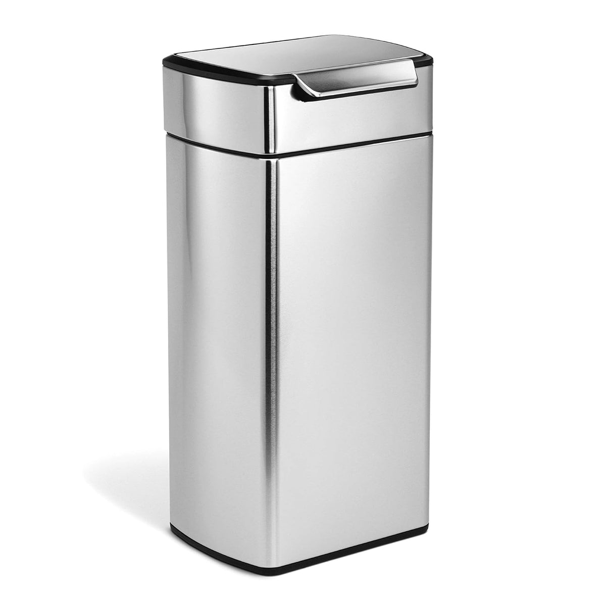 simplehuman CW2015 poubelle rectangulaire à touch-bar, poubelle de cuisine, acier inoxydable brossé, 30 litres