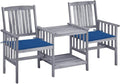 Générique Chaises de Jardin avec Table à thé et Coussins Acacia Solide,Salons de Jardin,3061312
