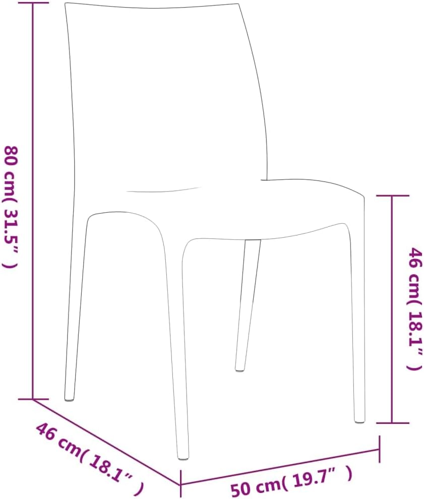 ZEYUAN Chaises de Jardin Lot de 2 Anthracite 50x46x80 cm polypropylène,Table De Jardin,Chaise De Jardin Aluminium,Chaise Jardin Plastique