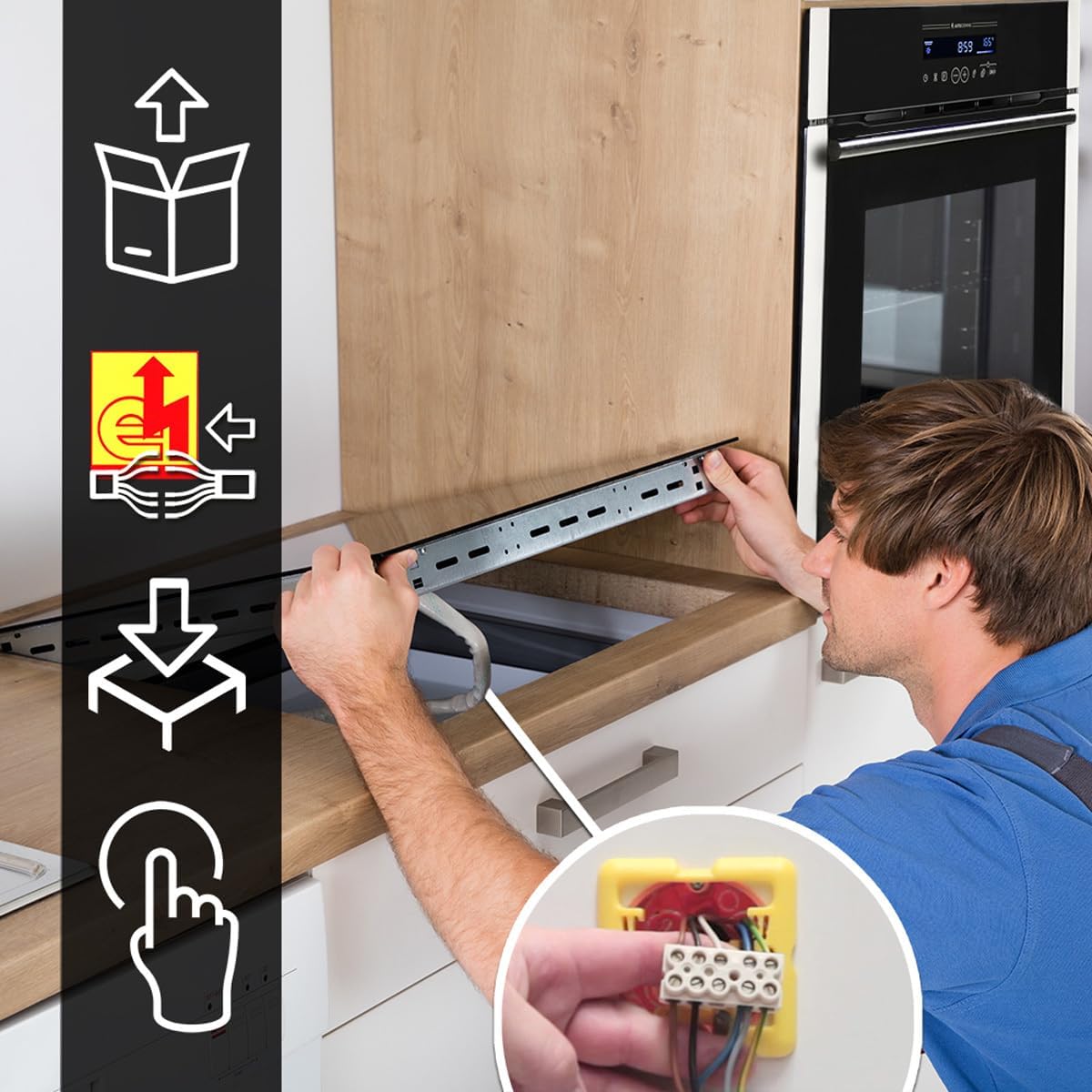 Plaque Induction 77 cm | 11,2 kW | 5 Zones de cuisson | 9 niveaux de puissance | 2 zones flexibles | Contrôles Tactiles | Minuterie | IH87705FZ