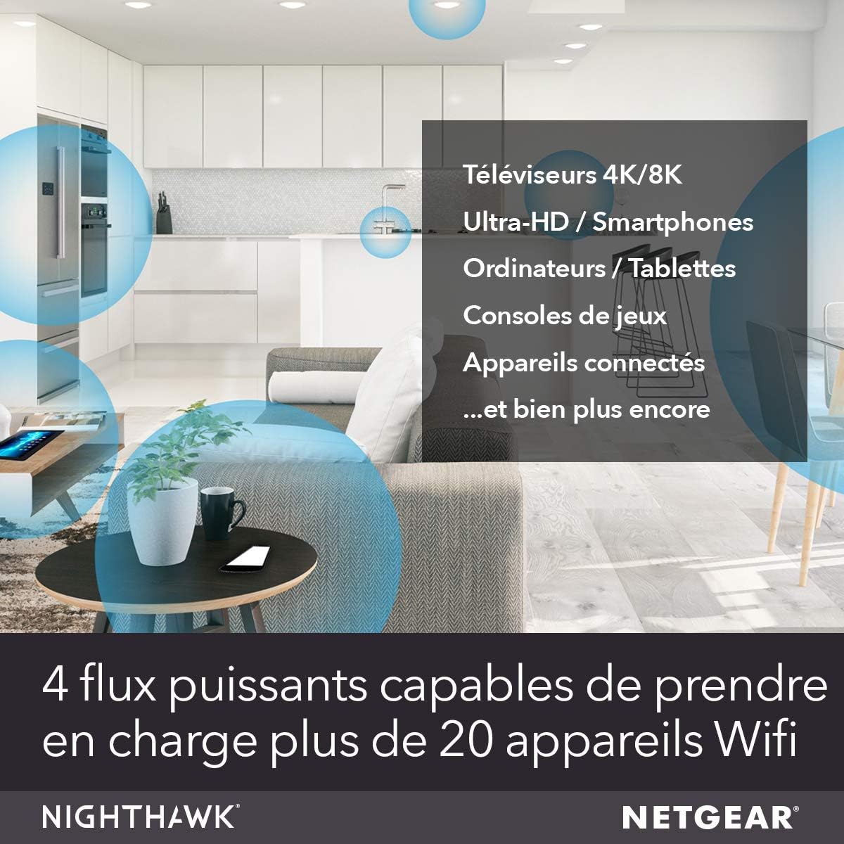 NETGEAR RAX40-100PES Routeur Nighthawk AX4 WiFi 6-Stream AX3000