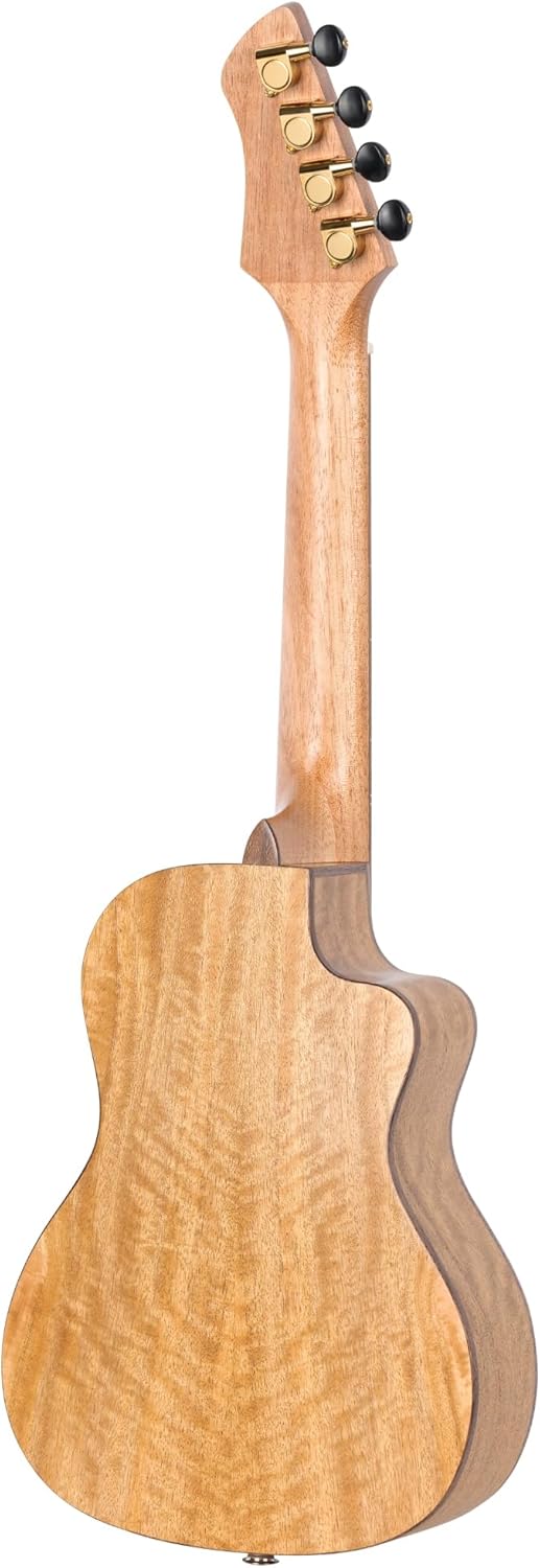 Ortega Guitars Ukulélé Concert Gaucher – Électro-Acoustique – Série Horizon – Housse Incluse – Manguier, Naturel (RUMG-CE-L)