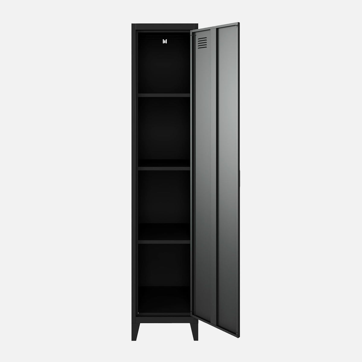 sweeek - Armoire Chambre Enfant en Acier Noir. 4 espaces de Rangement. casier. L 38 x P 38 x H 180 cm