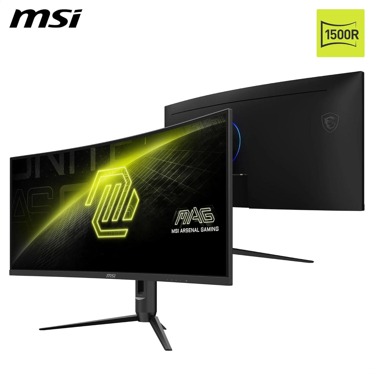 MSI MAG 342CQR E2 Écran Gaming incurvé 34" UWQHD - Dalle VA 1500R 3440 x 1440, 180 Hz / 1 ms (MPRT), Adaptive-Sync - DP 1.4a, HDMI™ 2.0b CEC