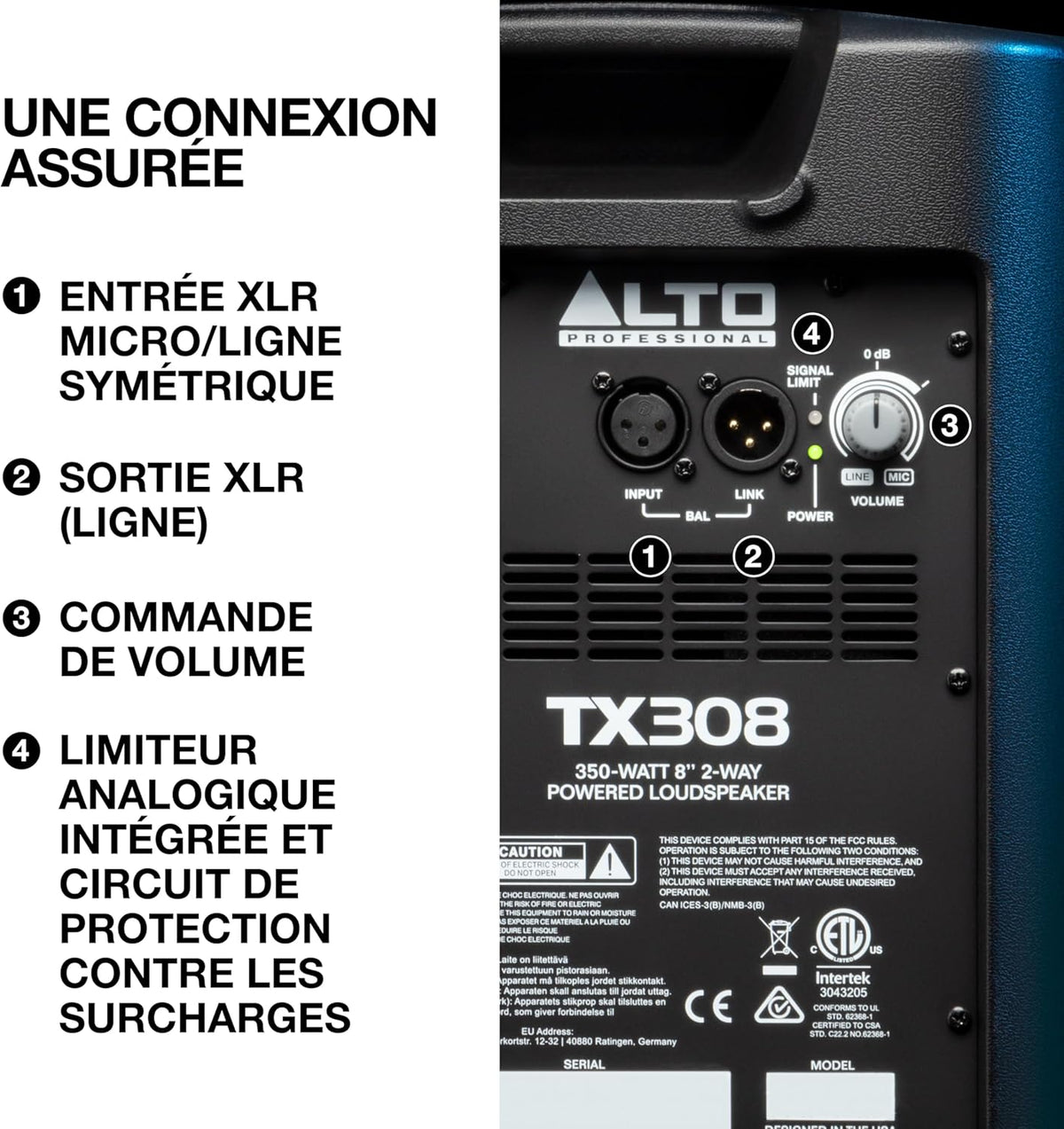 ALTO TX308 - Enceinte Active 350W avec Haut-Parleur 8" pour Les Musiciens, DJ, Bars, Concerts, mais Aussi à la Maison et Soirées Karaoké
