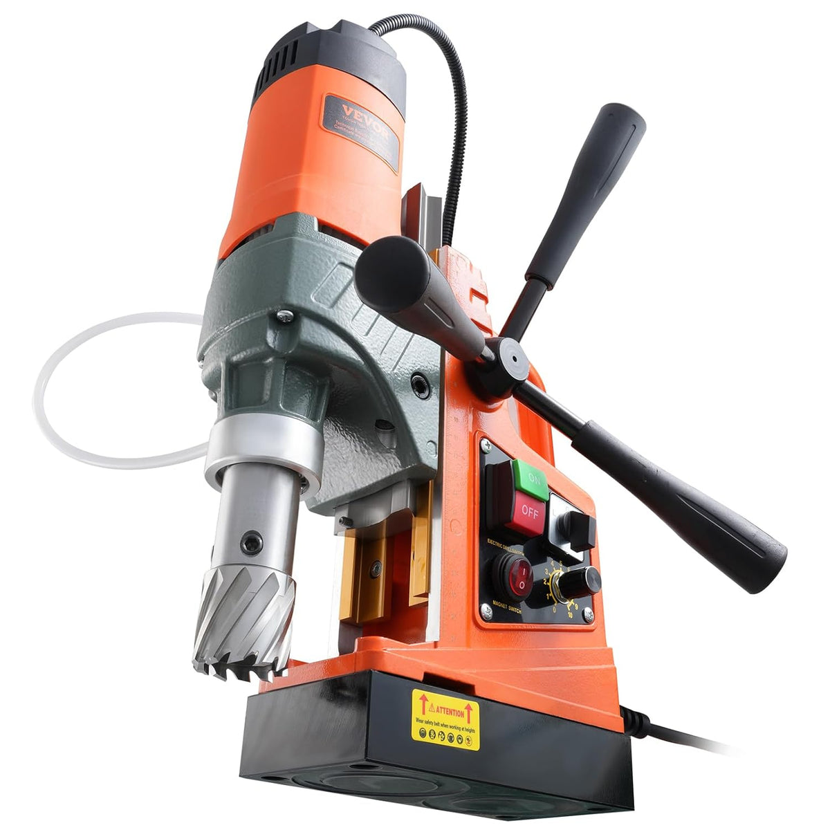 VEVOR Perceuse magnétique, 1450 W, perceuse électrique portable, diamètre d'alésage 40 mm, 12500 N, 800 tr/min, avec vitesse variable, pour rénovation maison construction de navire chemin de fer pont