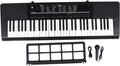 Piano à Clavier électronique 61 Touches, Piano Numérique Portable avec Microphone et Pupitre pour la Pratique de la Performance