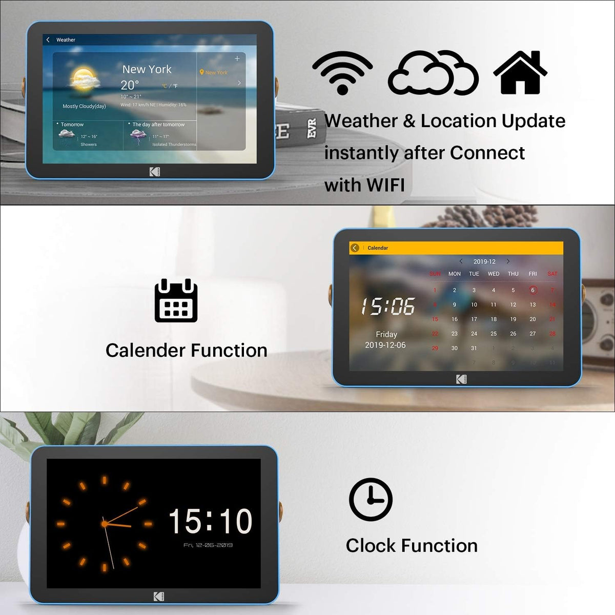 KODAK - Cadre Photo numérique WiFi 10 Pouces