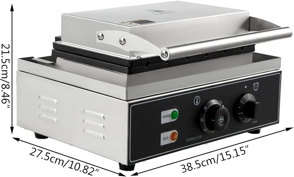 1500W Commercial Sandwich Machine à sandwich Électrique Sandwich Grille-pain Burger Panini Grille-pain Antiadhésif Donut Maker Machine à gaufres