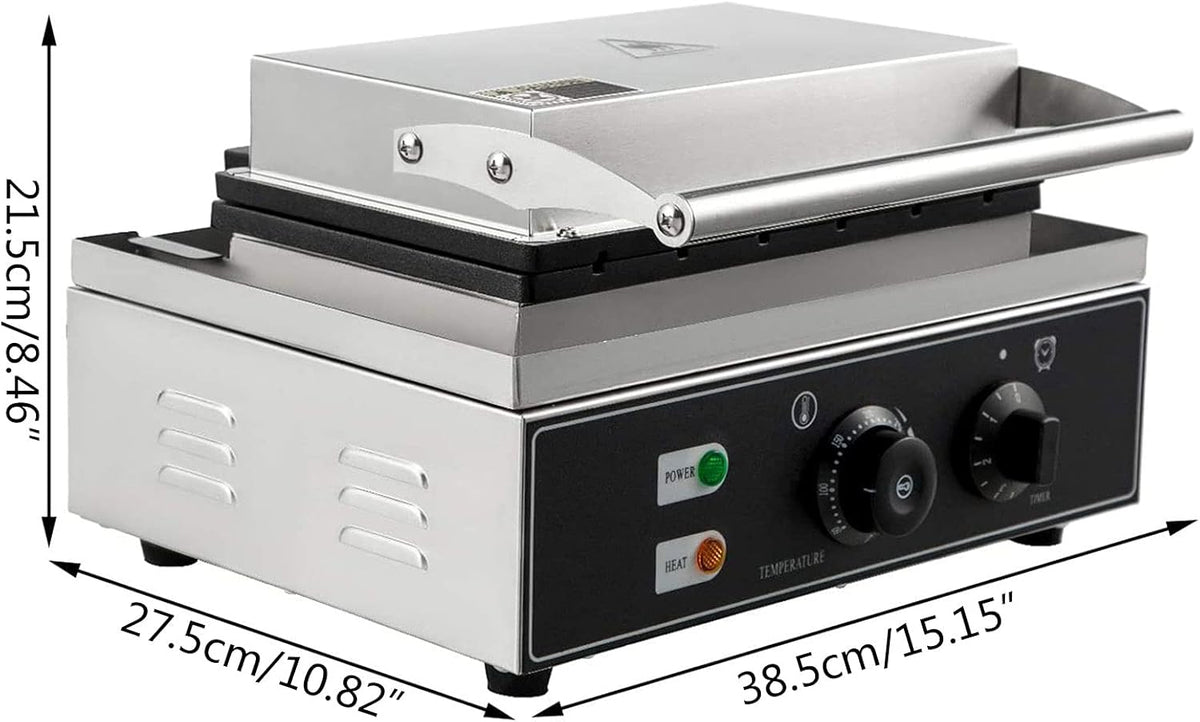 1500W Commercial Sandwich Machine à sandwich Électrique Sandwich Grille-pain Burger Panini Grille-pain Antiadhésif Donut Maker Machine à gaufres