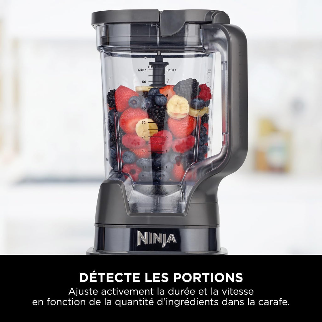 Ninja Detect Power Blender Pro et Single Serve 2-en-1, mixeur 1200W avec récipient 2L, 1 gobelets individuel, mixeur pour smoothies et boissons glacées, hachage de légumes, Noir et Cuivre, TB301EUCP