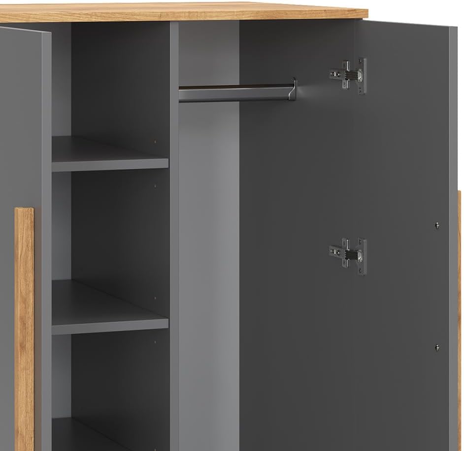 VitaliSpa Armoire pour Enfants Malia, Gris, 53.4x120cm