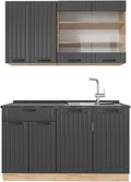 Vicco Cuisine Fame-Line, Gris foncé, 140cm, PT Anthracite