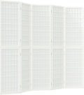 Ecran d'Intimité Paravent Séparateur de Pièces Cloison de Séparation pour Chambre à Coucher Maison Intérieur, 5 Panneaux 200x170 cm Blanc