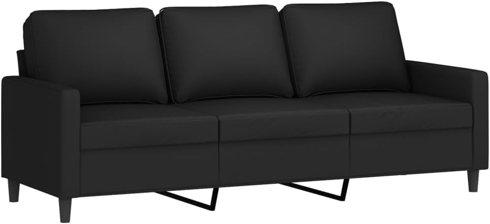 Générique Canapé à 3 Places Noir 180 cm Velours,Canapés-359214