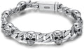 LYGBAOFUL Bracelet chaîne crâne en Argent Sterling 925, Bijoux Gothiques Punk crâne pour Hommes, Cadeau