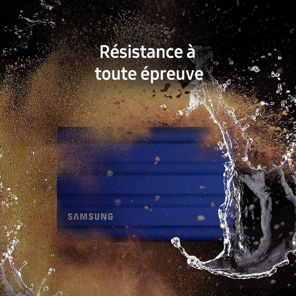 SSD Externe T7 Shield, 2 To, Noir, MU-PE2T0S/EU, vitesse de lecture/écriture jusqu'à 1050Mo/s, USB 3.2 Gen 2