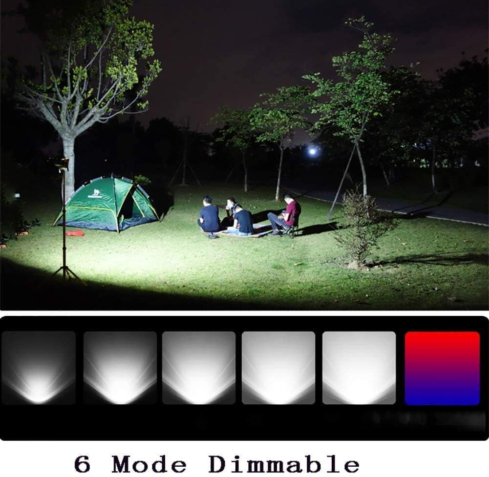 Lampe de travail à LED Lampe rechargeable, Projecteur LED rechargeable 500 W avec trépied | Projecteur de sécurité d'urgence étanche IP 65 avec adaptateur for la pêche, le camping et la randonnée