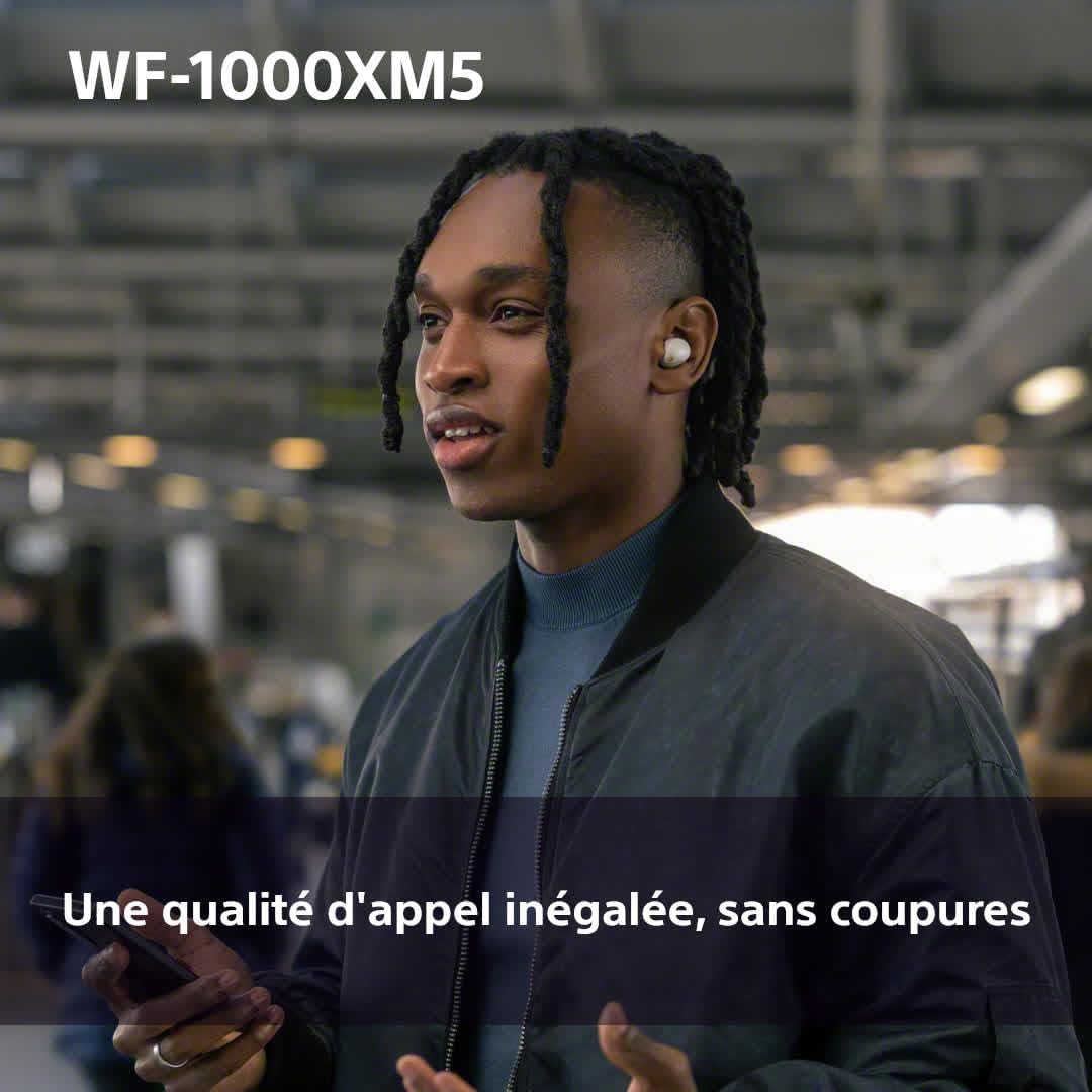 WF-1000XM5 écouteurs sans Fil à réduction de Bruit, Bluetooth, Intra-Auriculaires avec Micro, 36 Heures d'autonomie, Charge Rapide, IPX4, Compatible iOS et Android - Noir