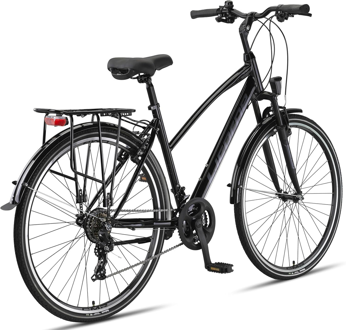 Licorne Bike Vélo de trekking de qualité supérieure de 28 pouces - Pour garçons, filles, femmes et hommes - Dérailleur Shimano 21 vitesses - VTT - Cross - Life-L-V.