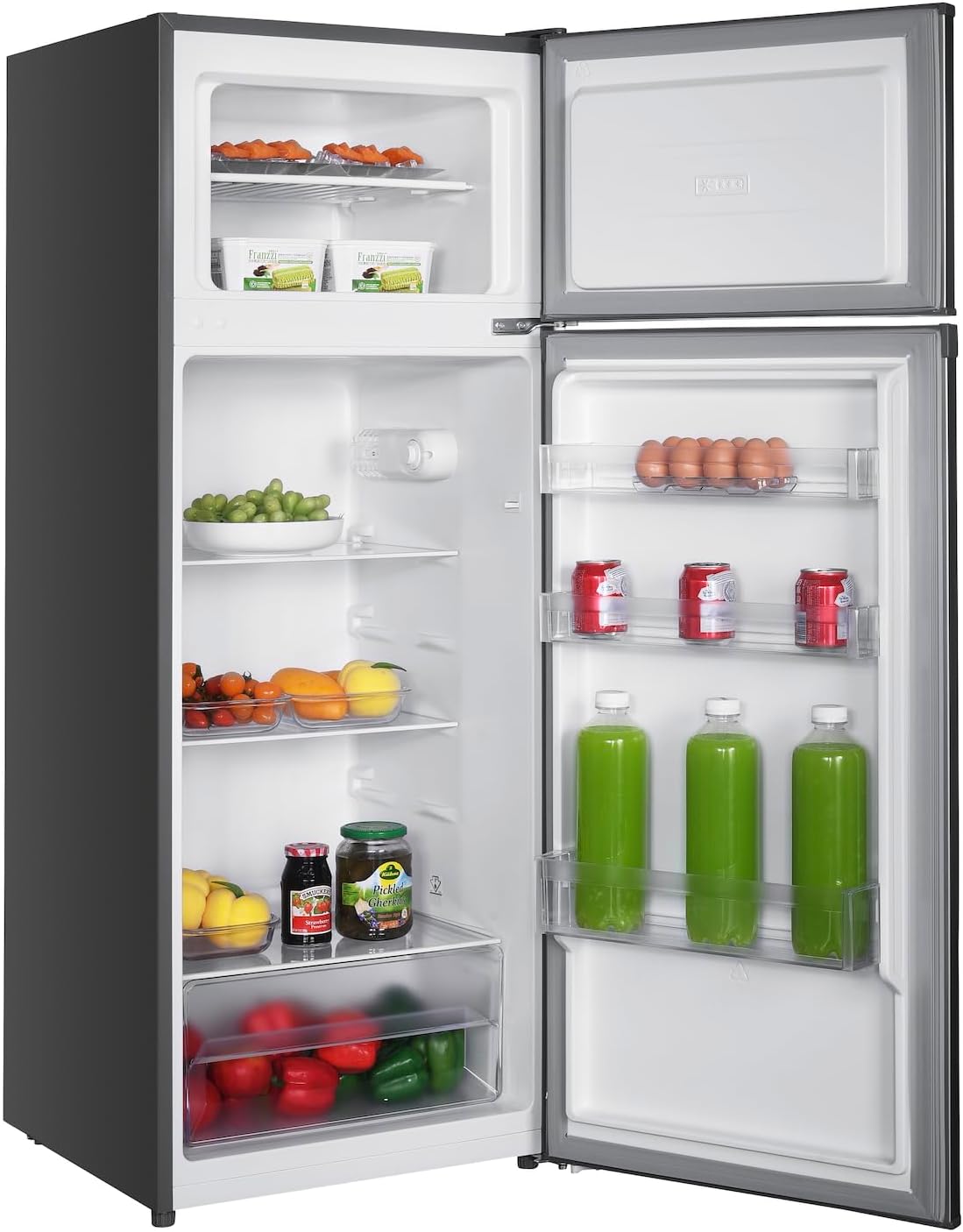 GEDTECH Refrigerateur congelateur haut - GE217DPSL Silver - capacité 217L - Classe E