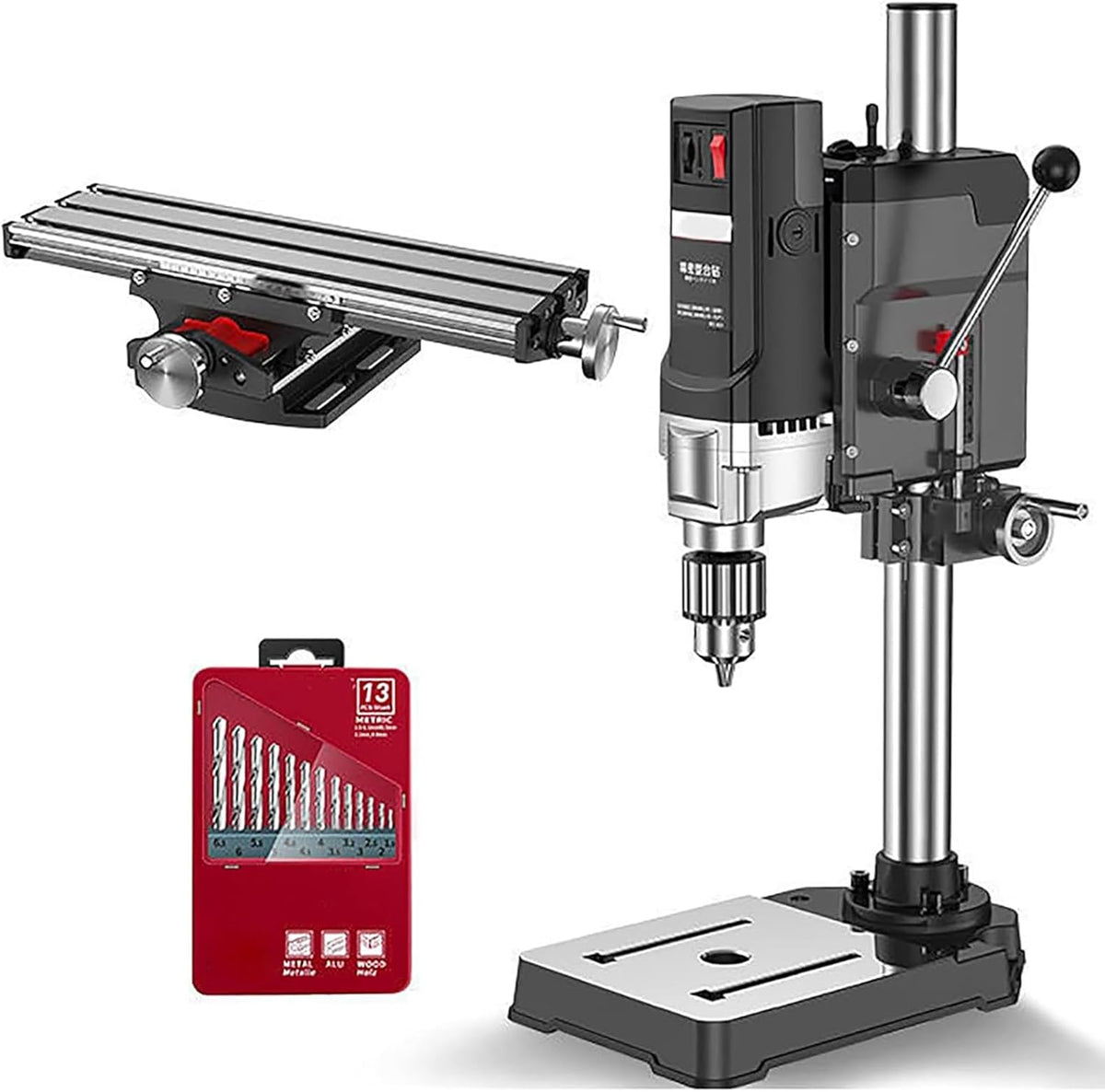 Perceuse à colonne professionnelle 6 vitesses - Peut percer métal, bois, plastique Outil artisanal et de bricolage 2800 tr/min