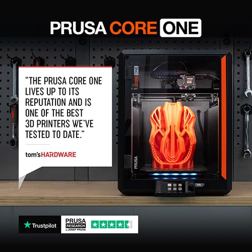 Prusa Core One, imprimante 3D FDM prête à l'emploi, assemblée et testée, Feuilles d'impression Amovibles, Bobine de PLA Prusament de 1 kg Inclus, Taille d'impression 9,8 x 8,6 x 10,6 Pouces