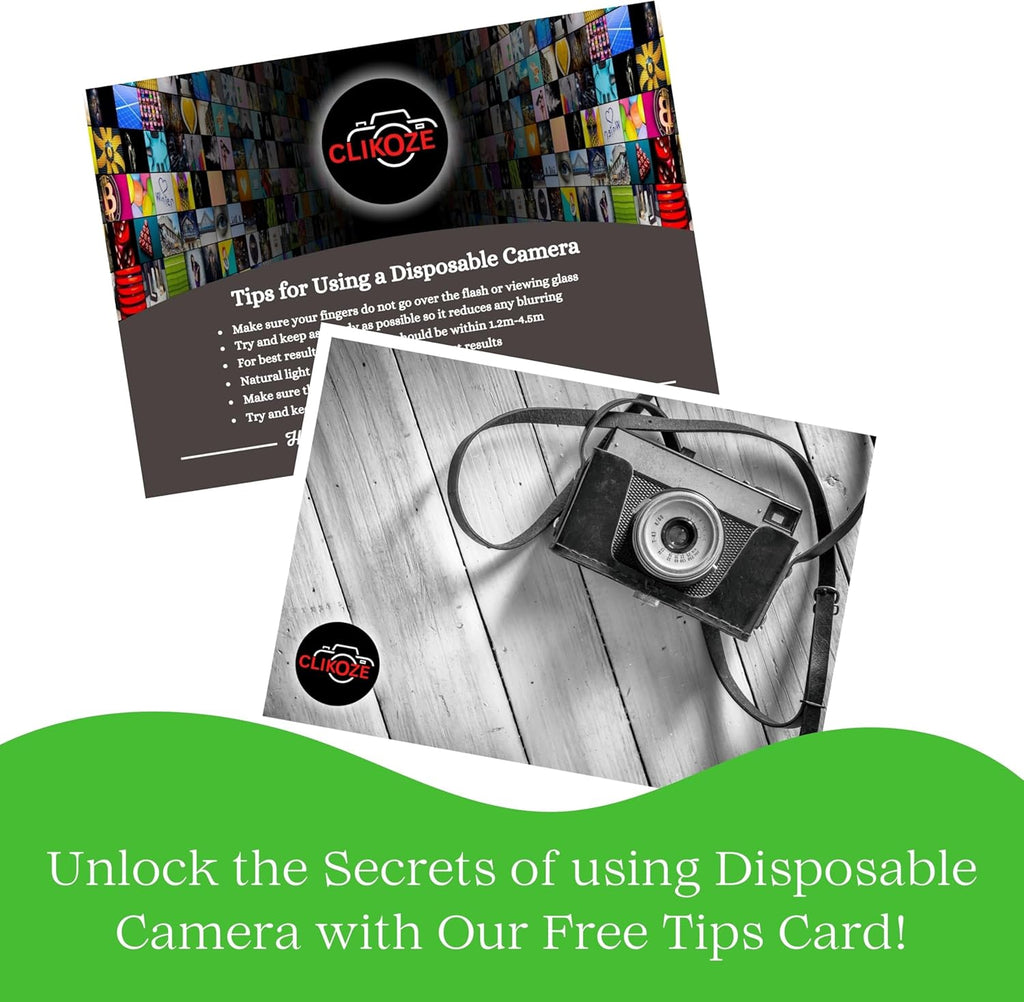 Lot de 10 Appareils Photo Jetables Argentique Fujifilm Quicksnap, Idéal pour Mariage, avec Carte d'Astuces Clikoze à Usage Unique