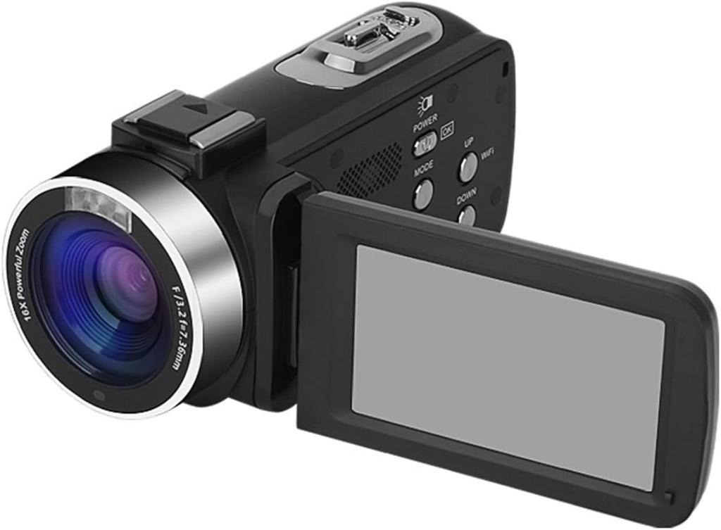 Caméscope Professionnel 4K caméra vidéo numérique for Le Streaming Vlog enregistreur 18X stabilisateur de Webcam en accéléré Cadeau pour débutants(64G SD Card,NA-U600-LT)