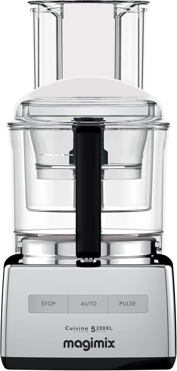 Magimix Robot de Cuisine Multifonction CS 5200 XL - Hachoir, Blender, Presse Agrumes - Bol 3,6L - Fabriqué EN FRANCE - Chrome brillant