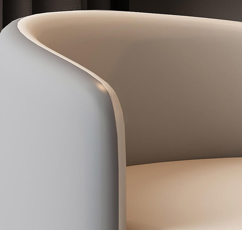 Tabouret de coiffeuse pivotant à 360 ° avec dossier bas pour chambre à coucher et étude, siège confortable gris pour beauté et toilettage
