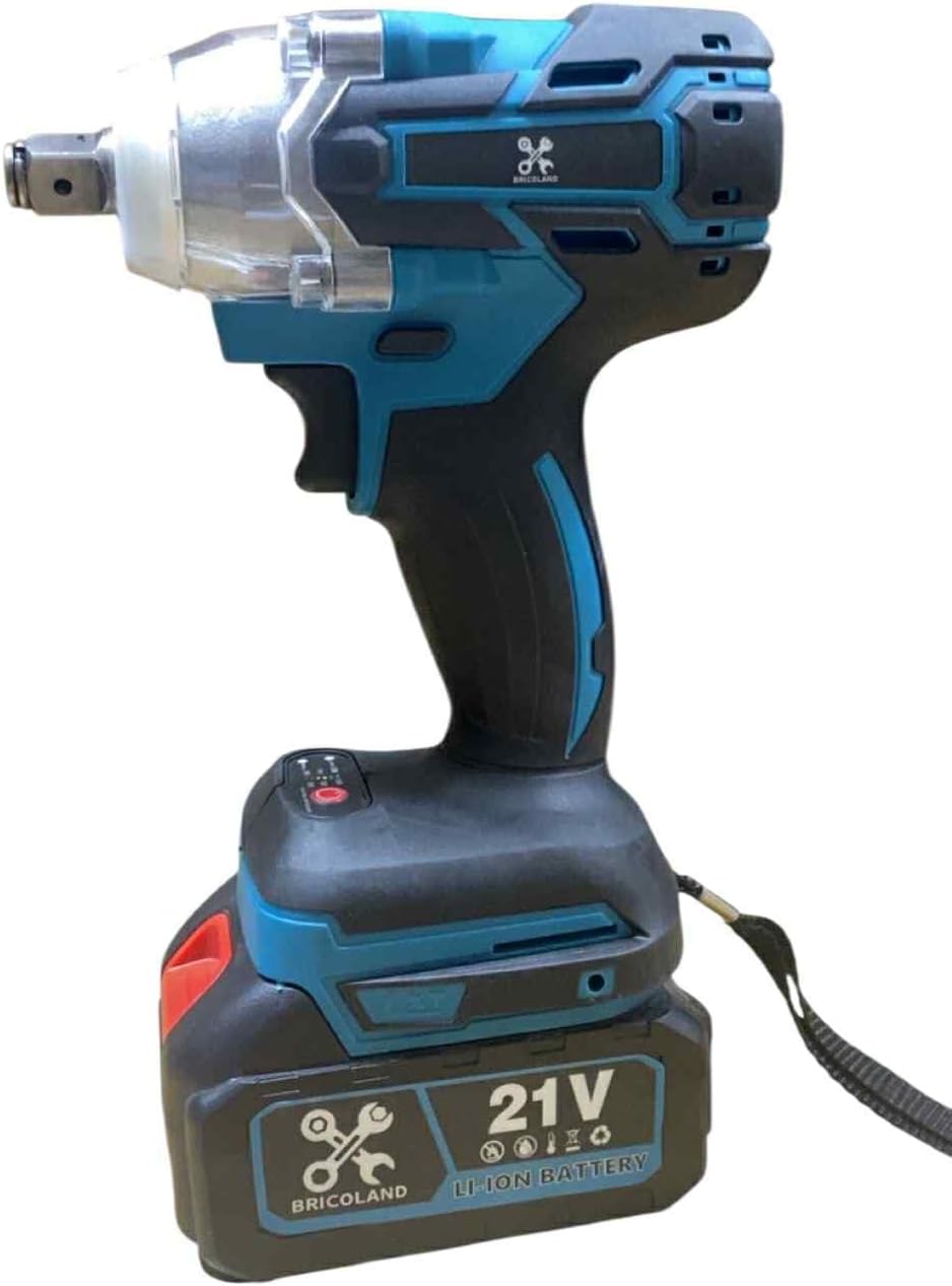 Générique Kit d'Outils Électriques Bricoland, 4 Pièces, Perceuse, Meuleuse, Clé à Choc, Perforateur, avec 4 Batteries Lithium et Chargeur Rapide